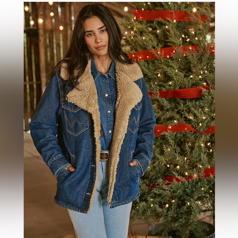 NWT Wrangler Sherpa Lined Denim Range Coat